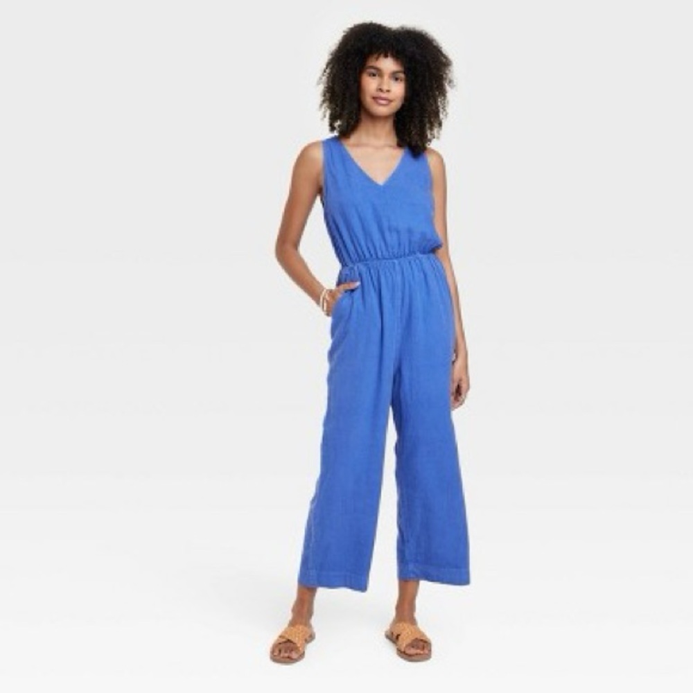 Universal Thread Blue Jumpsuit with Back Cutout